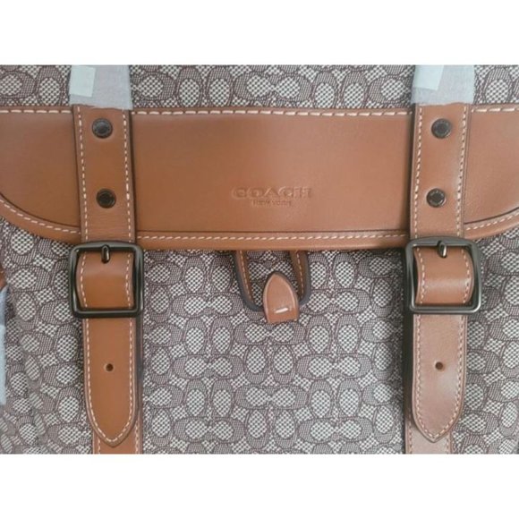 Coach Hitch Leather Monogram Backpack New w/ Tags - Picture 4 of 12